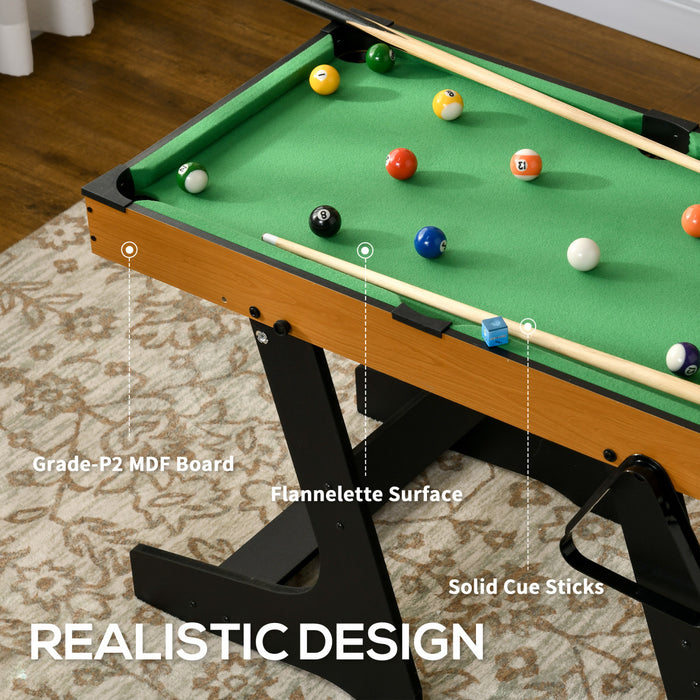 Soozier 38\" Folding Mini Pool Table Set Tabletop Billiards Game with Cues