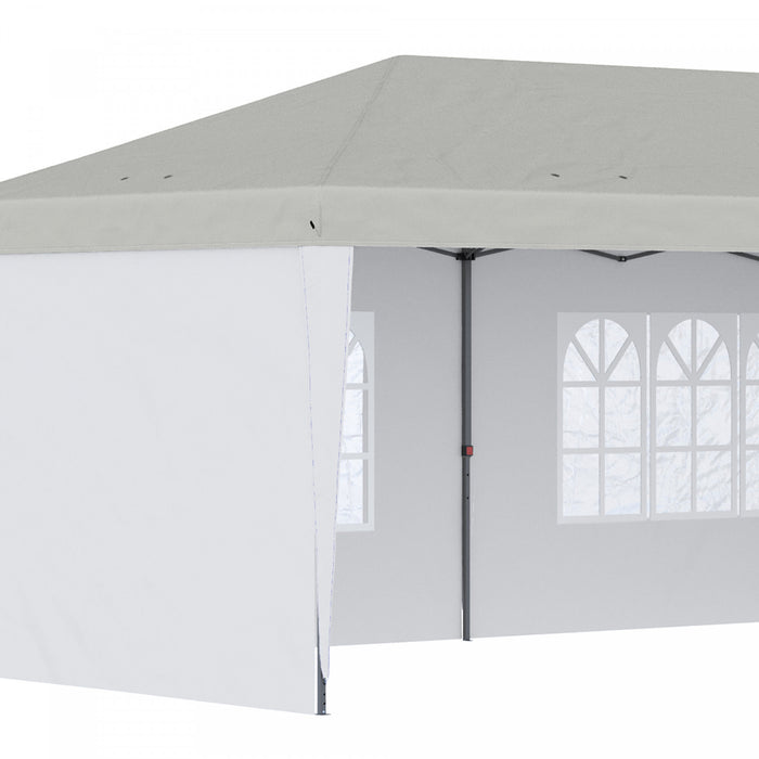 Outsunny 10'x 20' Outdoor Pop Up Canopy Tent Party Tent Commercial Instant Shelter W/ Carrying Bag White