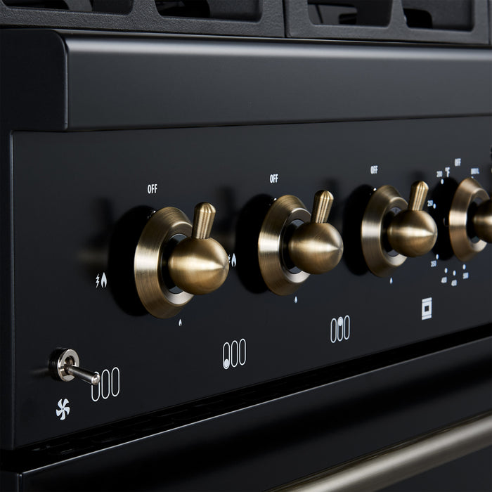 Forno Antico 36\" Dual Fuel Gas Range, Black, 4.5 cu.ft. - FFSGS6113-36BLK