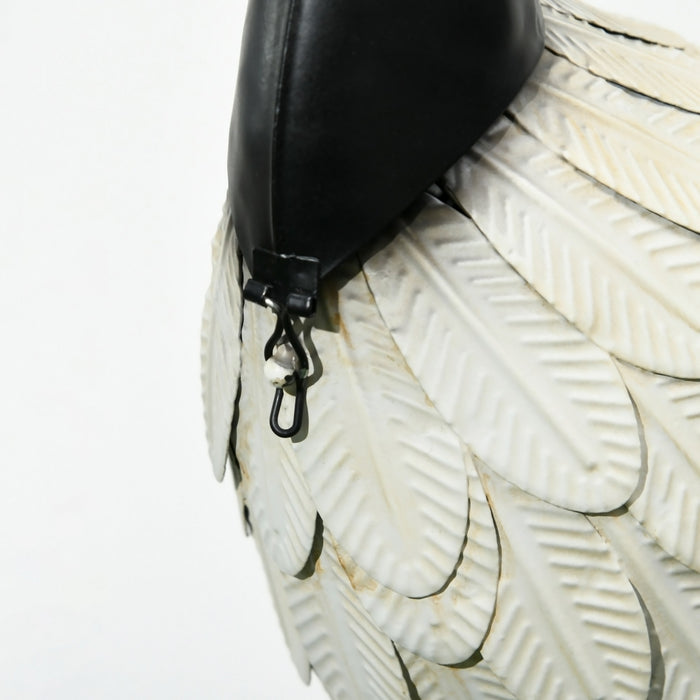 Outsunny 2pcs Heron Garden Statues Metal Yard Art Bird Sculptures, White