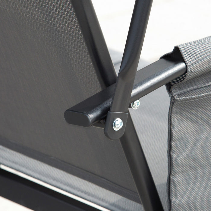 Outsunny 3 Person Outdoor Porch Swing Chair W/ Adjustable Canopy, Grey