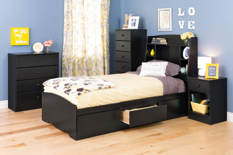 Astrid 6-Drawer Tall Chest - Black