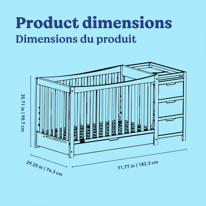 Graco Remi 4-in-1 Convertible Crib and Changer - Espresso