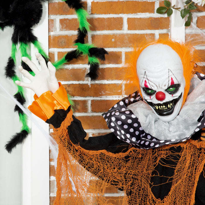 Outsunny 5ft Animated Talking Circus Clown, Outdoor Halloween Decoration
