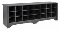 Twenty-Four Pair Shoe Storage Cubby Bench - Black