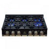 Forno Ambassador 36" Gas Cooktop, Black, 6 burners-FCTGS5799-36CPBLK | Table de cuisson au gaz Ambassador 36 po, noire, 6 bruleurs – FCTGS5799-36CPBLK