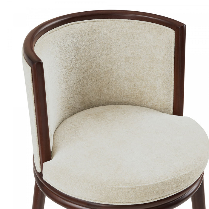 Evalyn Modern Wood Upholstered Counter Stool in Cream - Set of 3