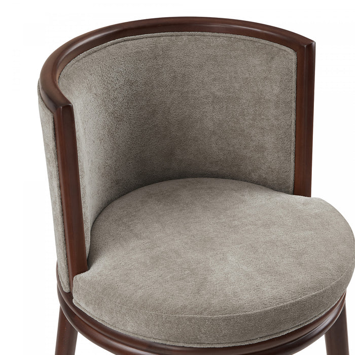 Evalyn Modern Wood Upholstered Barstool in Dove - Set of 2