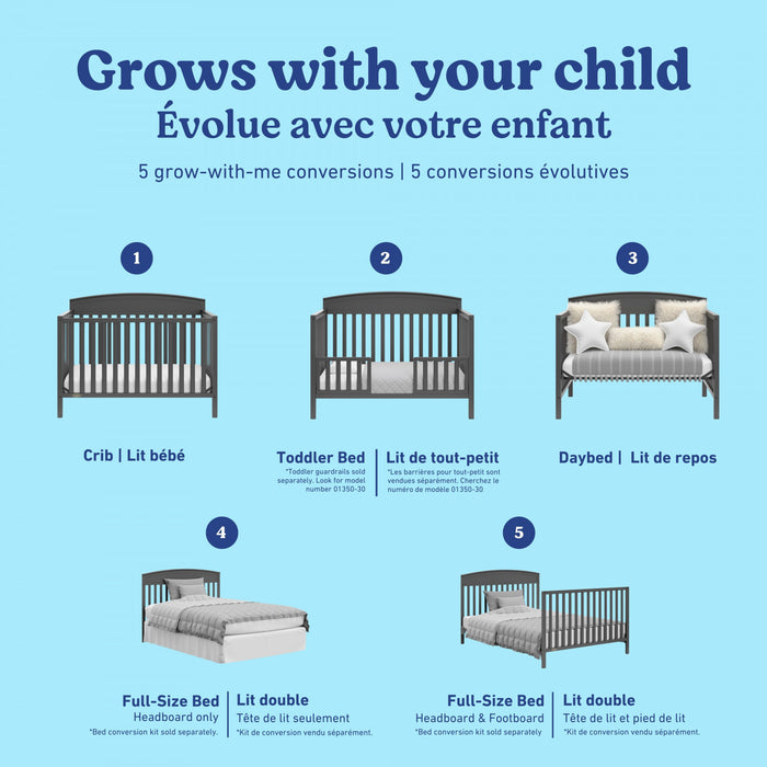 Graco Benton 5-in-1 Convertible Crib - Gray
