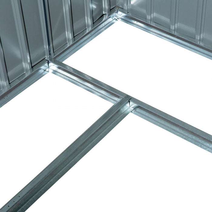 Outsunny 7' X 4' X 6' Garden Storage Shed Outdoor Patio Yard Metal Tool Storage House W/ Steel Floor Foundation And Double Doors Silver