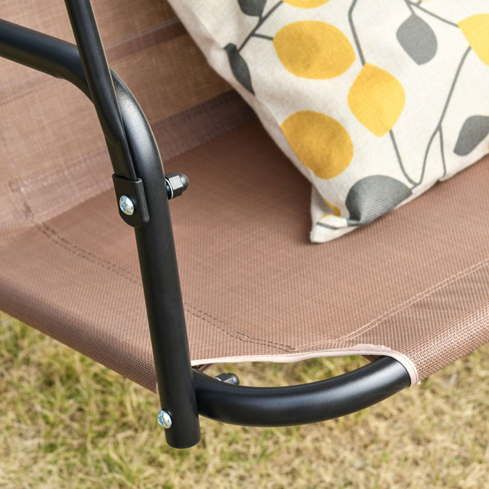 Outsunny 2-person Patio Swing Chair With Adjustable Canopy For Porch Garden