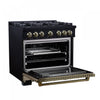 Forno Ambassador 36" Dual Fuel Range in Black, 6 Sealed Burners, 5.2 cu.ft. Oven - FFSGS6199-36CPBLK | Cuisiniere double combustible Ambassador de 36 po, noire, 6 bruleurs scelles, 5,2 pi³ – FFSGS6199-36CPBLK