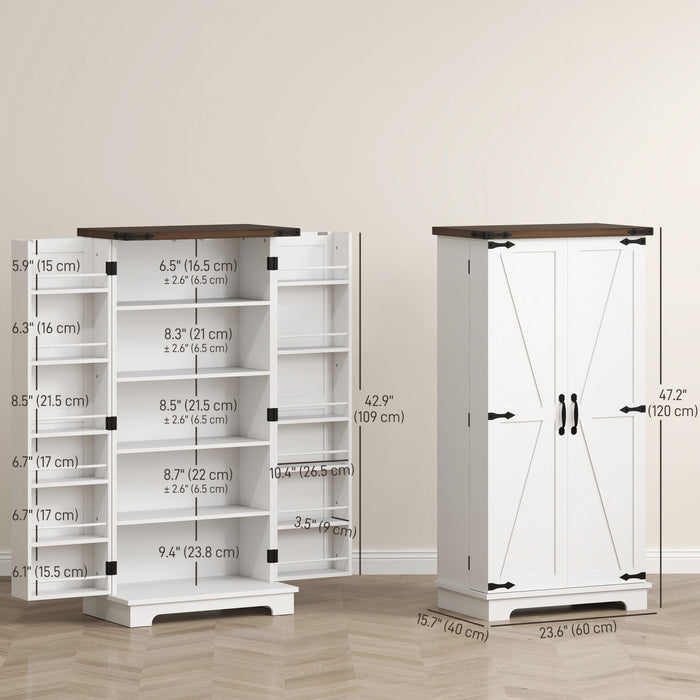HOMCOM Kitchen Pantry Cabinet with Adjustable Shelves Storage Cabinet White