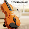 HOMCOM 4/4 Full Size Violin Kit, Wood Acoustic Violin Set for Beginners, Adults, Students, Musical Instrument Fiddle Kit with Hard Case, Bow, Rosin, Bridge and Shoulder Rest, Brown