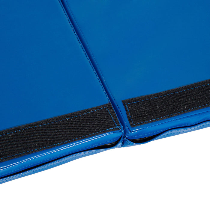 Soozier 4'x6'x2'' Folding Gymnastics Tumbling Mat, Exercise Mat With Carrying Handles For Yoga, Mma, Martial Arts, Stretching, Core Workouts, Blue