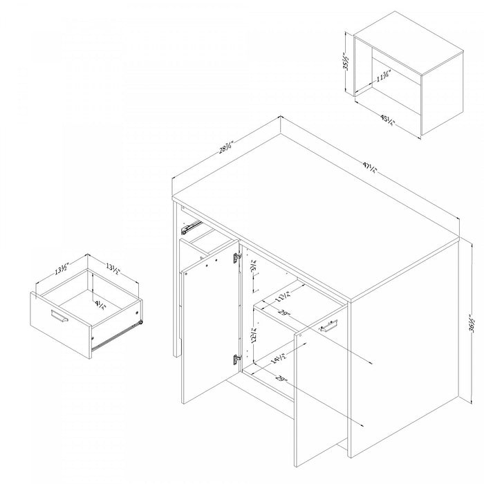 Myro Kitchen Island With Storage - Faux White Marble And White 