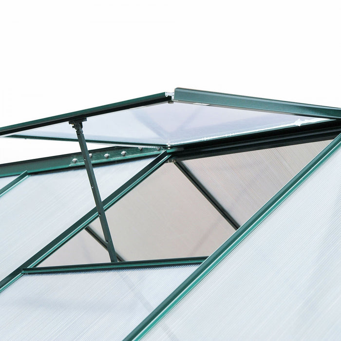 Outsunny 6.2' X 8.3' X 6.6' Clear Polycarbonate Greenhouse Large Walk-in Green House Garden Plants Grow Galvanized Base Aluminium Frame W/ Slide Door