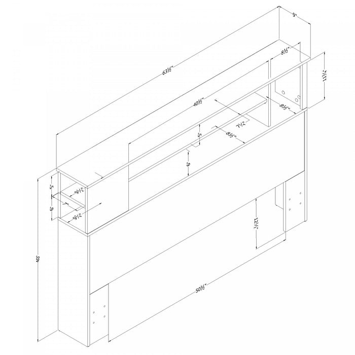Vito Bookcase Headboard With Storage - Pure White 