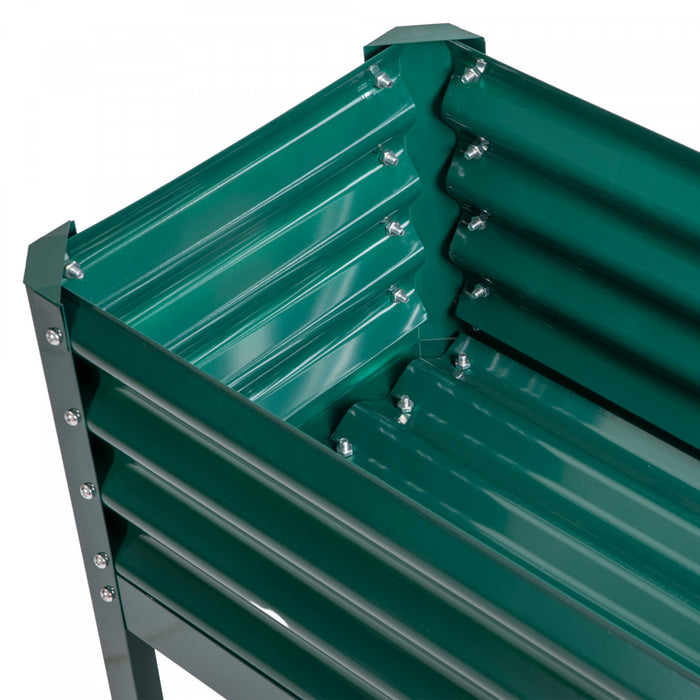 Outsunny Raised Garden Bed W/ Legs Galvanized Elevated Planter Box Green