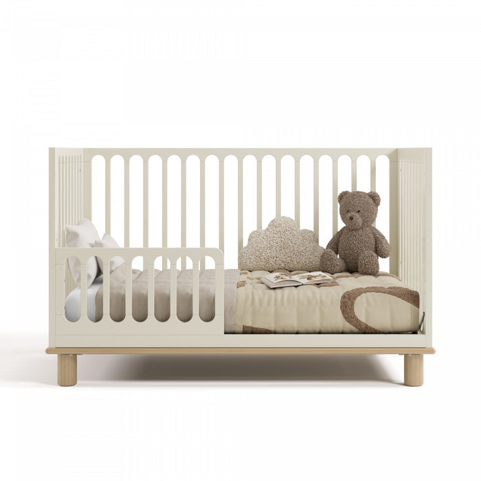 Storkcraft Sicily Deluxe 3-in-1 Convertible Crib with Bonus Toddler Guardrail - Frosted Oat/Driftwood