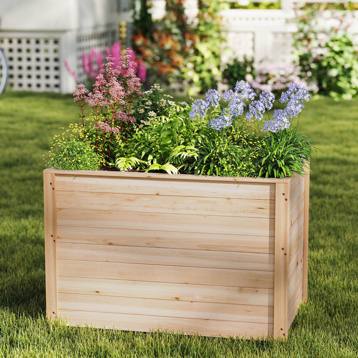 Costway 2 Pcs Elevated Planter Box With Open-ended Base For Deep-rooted Vegetable