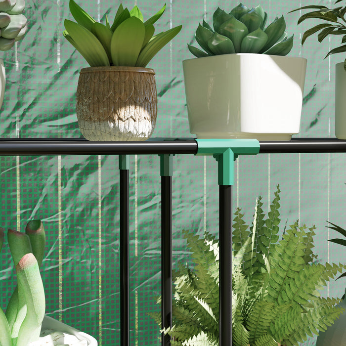 Outsunny Mini Greenhouse With 3 Tier Shelves, Roll-up Door, Green