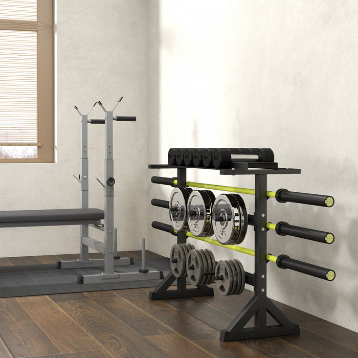 Soozier Weight Rack For Plates, Dumbbells, Barbell Bars, 1100lbs Capacity
