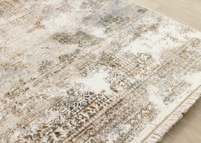 Sydney Beige Grey Cream Distressed Area Rug - 7'10\" x 10'2\"