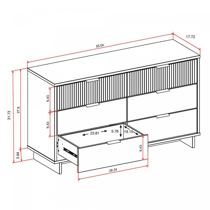 Granville Modern 3-Piece Dresser Set in Sage Green