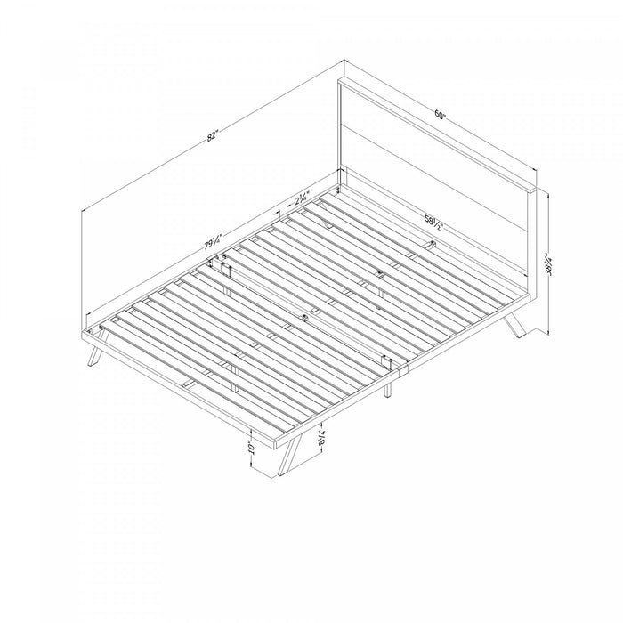 Barcelo Metal-Framed Bed Set Natural Mango and Matte Black - South Shore Queen Bed