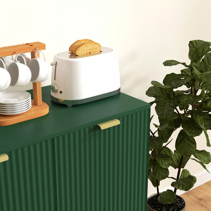 HOMCOM Sideboard Buffet Cabinet with Adjustable Shelves, Green