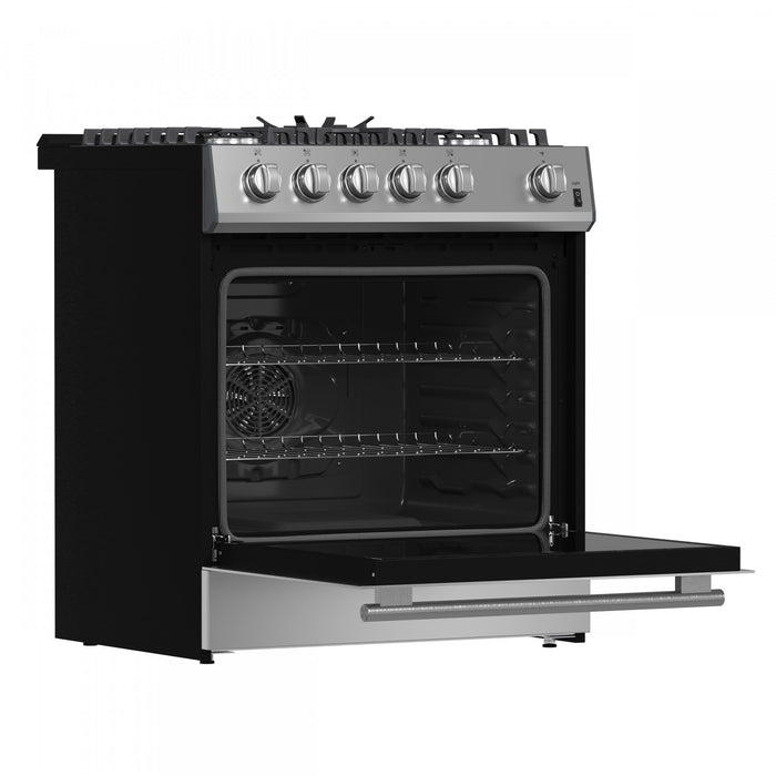 Forno Leonardo 30\" Stainless Steel Gas Range 5 cu.ft. Convection Oven-FFSGS1116-30