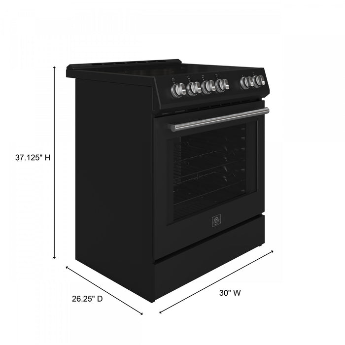 Leonardo Espresso 30\" Slide-In Electric Range in Black 5.0 cu. Ft. -FFSEL6022-30BLK