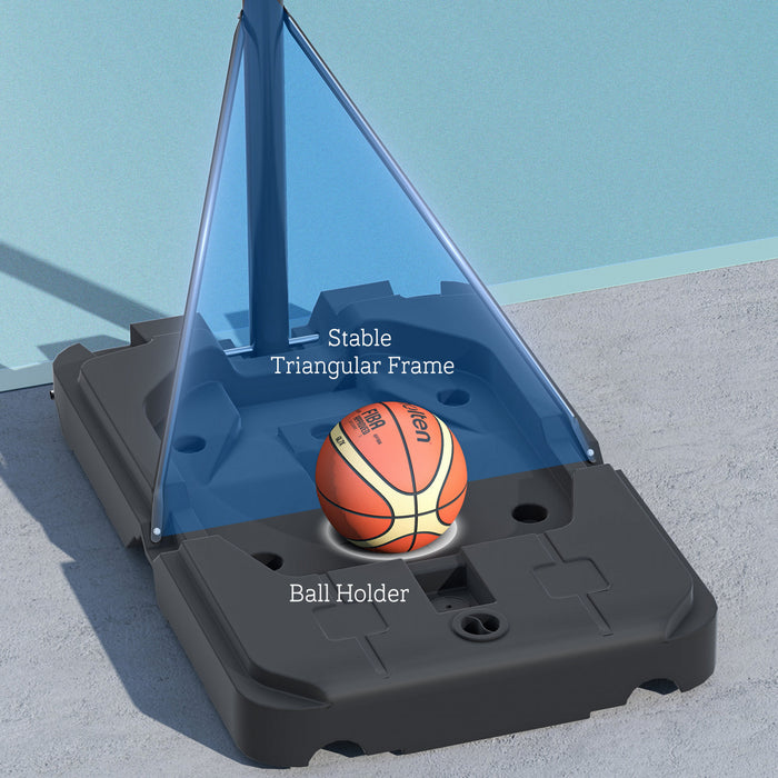 Soozier 7.5-10ft Portable Basketball Hoop With Wheels And 43\" Backboard