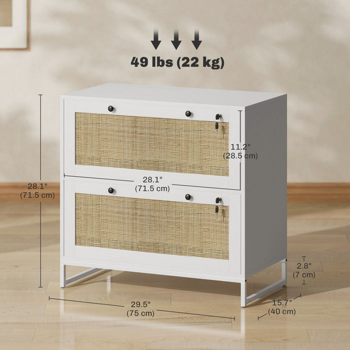 Vinsetto Filing Cabinet for Letters, A4, Legal Size Papers, White