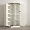 HOMCOM 70" Tall Kitchen Pantry Storage Cabinet with Door Shelves, Cream
