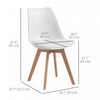 HOMCOM Modern Dining Chairs Set of 4 with PU Leather Cushion, Wood Frame