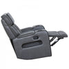 Kingsley 37 in. Leather Match Swivel Glider Recliner - Charcoal | Fauteuil inclinable pivotant a mouvement coulissant Kingsley de 37 po en cuir assorti - Charbon