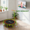 Soozier 50" Foldable Mini Trampoline, Fitness Trampoline Bungee Rebounder with Adjustable Handle Bar, Stable & Quiet for Adults Indoor and Outdoor Workout