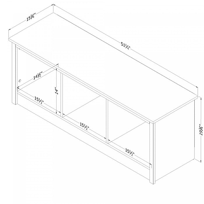 Toza Mudroom Storage Bench - Natural Walnut