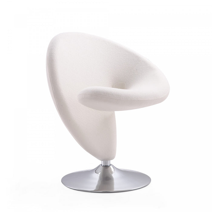 Curl Modern Wool Blend Swivel Lounge Chair in Cream - Set of 2