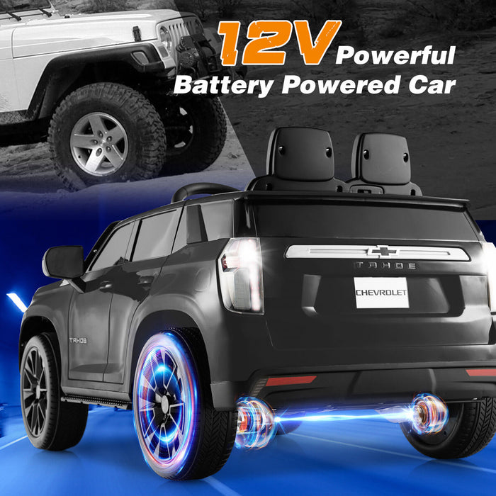 12v Kids Ride On Car Chevrolet Tahoe Electric Truck Suv Remote W/ Light & Music Black
