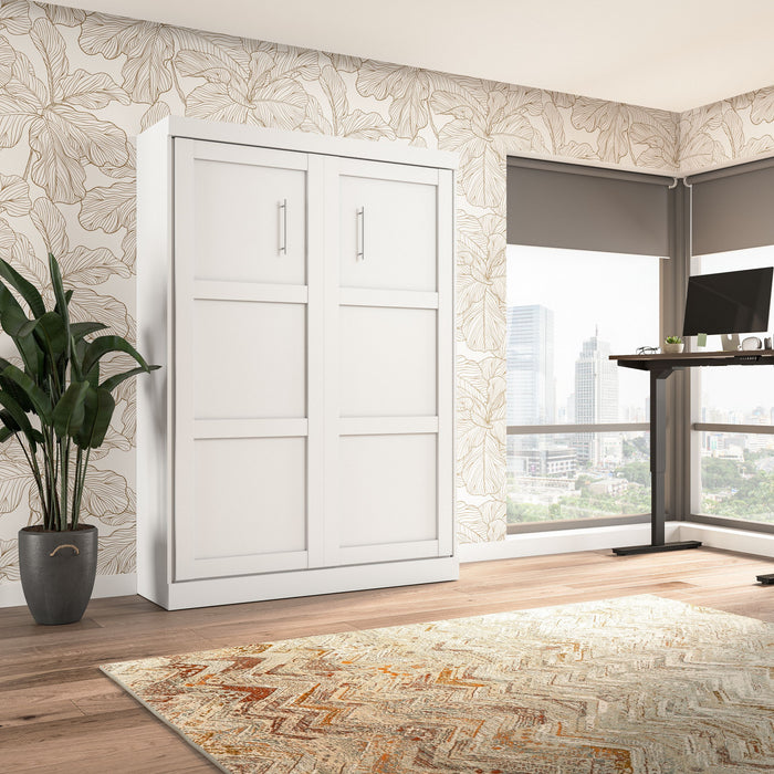 Bestar Pur Full Murphy 59-Inch Wall Bed - White