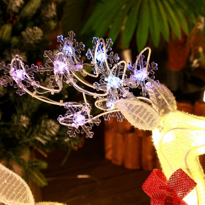 Outsunny Light Up Reindeer Christmas Decoration with 61 LED Lights White