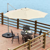 Costway 11' Patio Cantilever Offset Umbrella 360 degrees Rotation Aluminum Tilt Beige