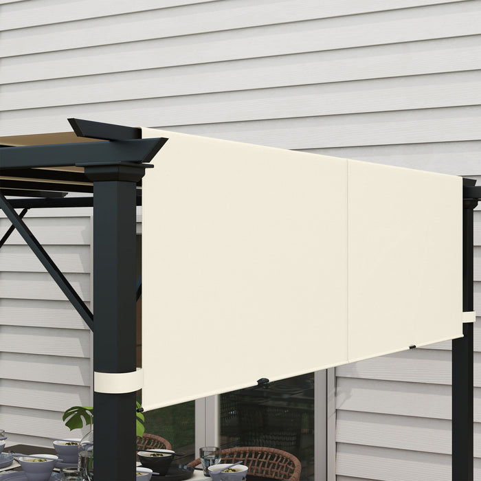 Outsunny 2 Pcs 16 X 4ft Pergola Shade, Uv Protection Pergola Canopy, Cream
