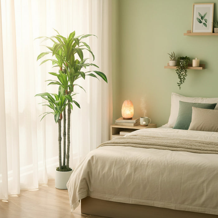 HOMCOM 5FT Artificial Dracaena Tree, Lifelike Fake Plant for Home Decor