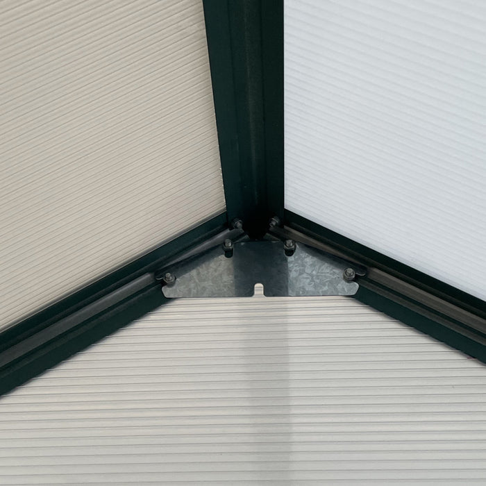Outsunny Polycarbonate Greenhouse Kit With Vent Rain Gutter Door, Green
