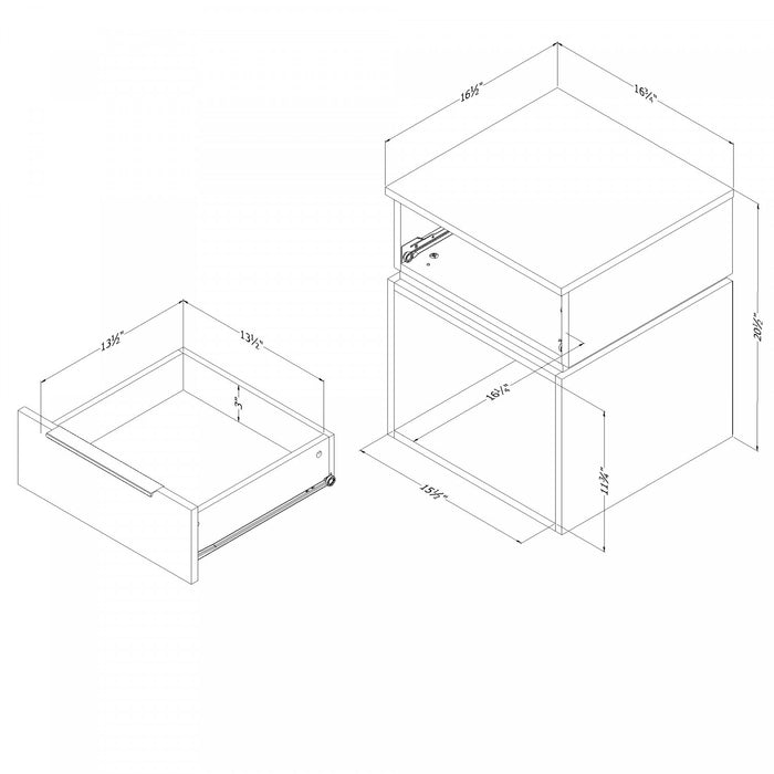 Hourra 1-Drawer Nightstand - Soft Elm White
