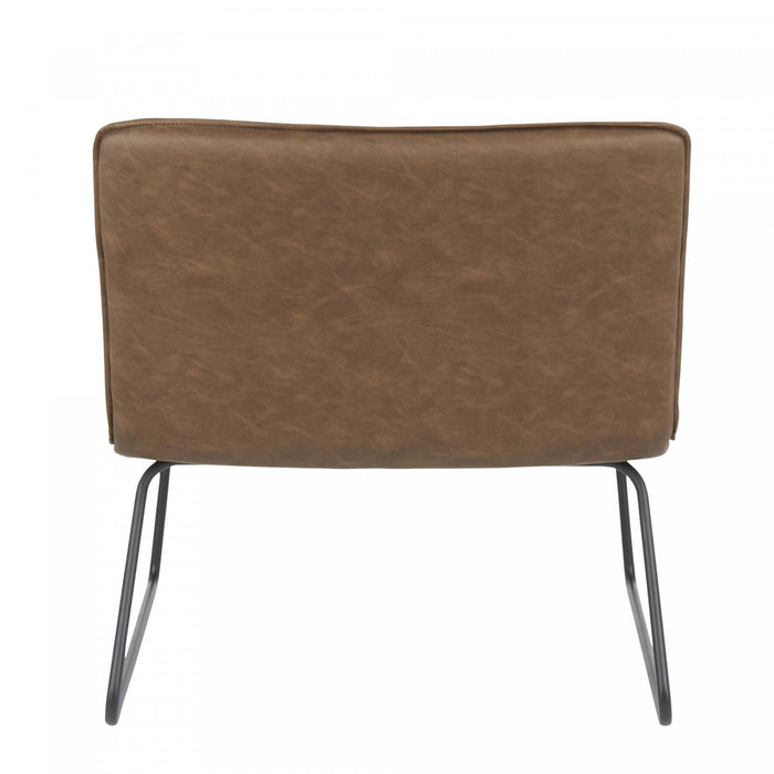 LumiSource Casper Faux Leather Industrial Accent Chair - Espresso